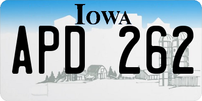 IA license plate APD262