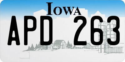 IA license plate APD263