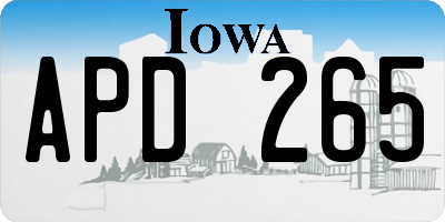 IA license plate APD265