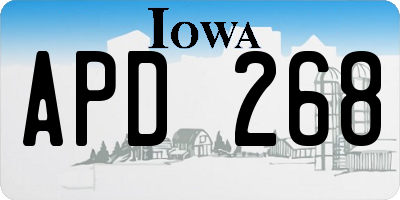 IA license plate APD268