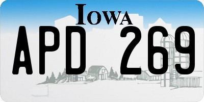 IA license plate APD269