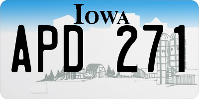 IA license plate APD271