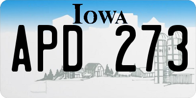 IA license plate APD273