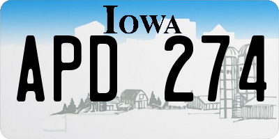IA license plate APD274