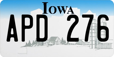 IA license plate APD276