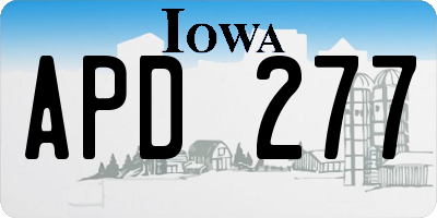 IA license plate APD277