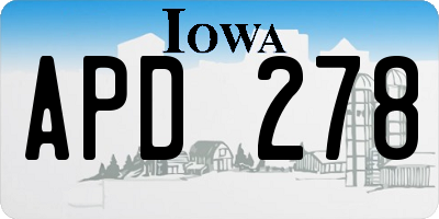IA license plate APD278