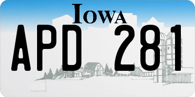 IA license plate APD281