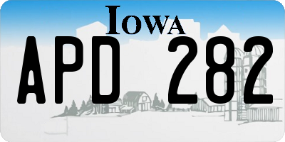 IA license plate APD282