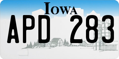 IA license plate APD283