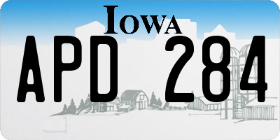 IA license plate APD284