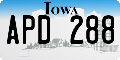 IA license plate APD288