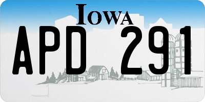 IA license plate APD291