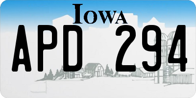 IA license plate APD294