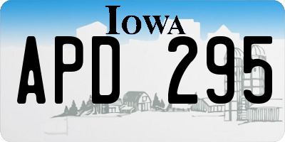 IA license plate APD295