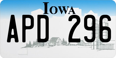 IA license plate APD296