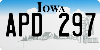 IA license plate APD297