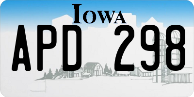 IA license plate APD298