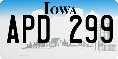 IA license plate APD299