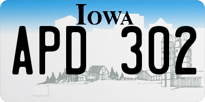 IA license plate APD302