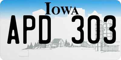 IA license plate APD303