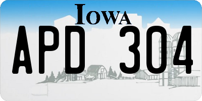 IA license plate APD304