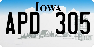 IA license plate APD305