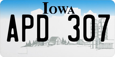 IA license plate APD307