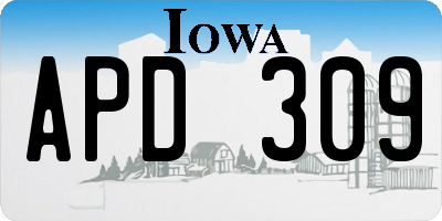 IA license plate APD309