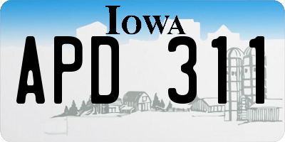 IA license plate APD311