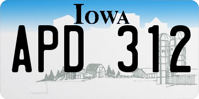IA license plate APD312