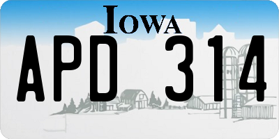 IA license plate APD314