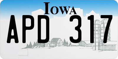 IA license plate APD317