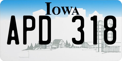 IA license plate APD318