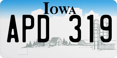 IA license plate APD319