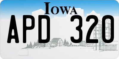 IA license plate APD320