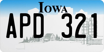 IA license plate APD321