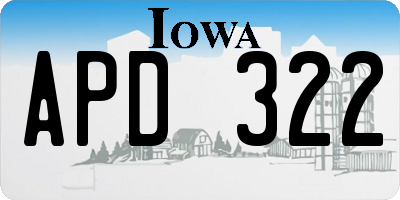 IA license plate APD322