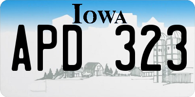 IA license plate APD323