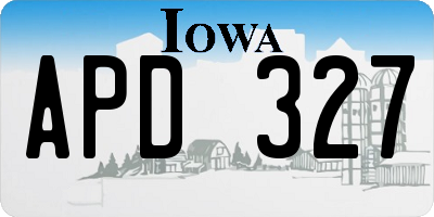 IA license plate APD327