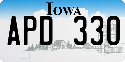 IA license plate APD330