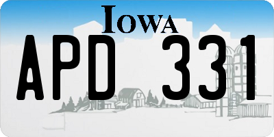IA license plate APD331