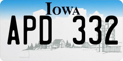 IA license plate APD332