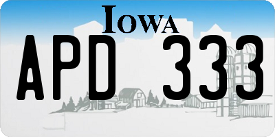 IA license plate APD333