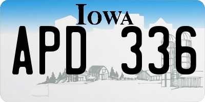 IA license plate APD336