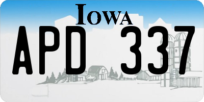 IA license plate APD337