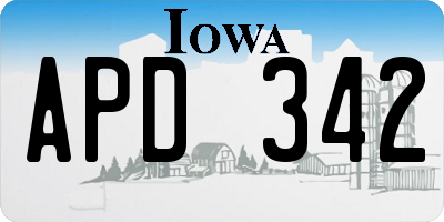 IA license plate APD342