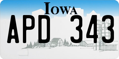 IA license plate APD343