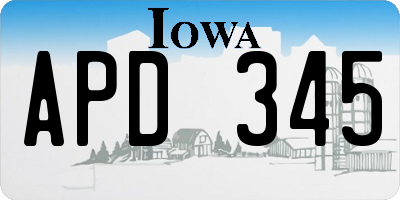 IA license plate APD345