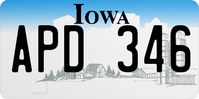 IA license plate APD346